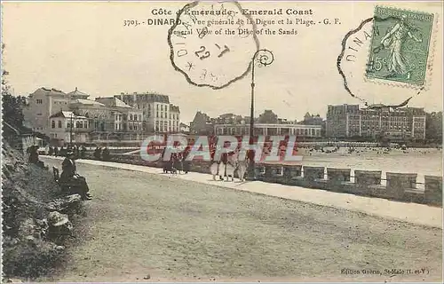 Cartes postales Cote d'Eneraude Dinard vue generale de la digue te la Plage GF