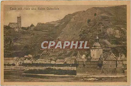 Cartes postales Caub mit Pfaiz und Ruine Gulenfels