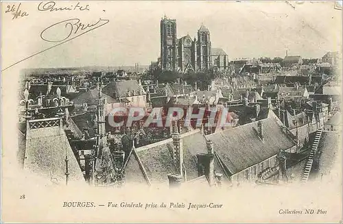 Cartes postales Bourges vue generale prise du Palis Jacques Coeur