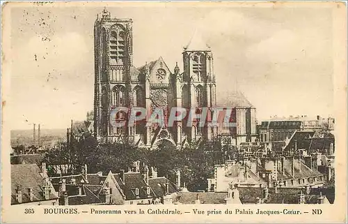 Cartes postales Bourges panorama vers la Cathedrale Vue prise du palais Jacques Coeur ND