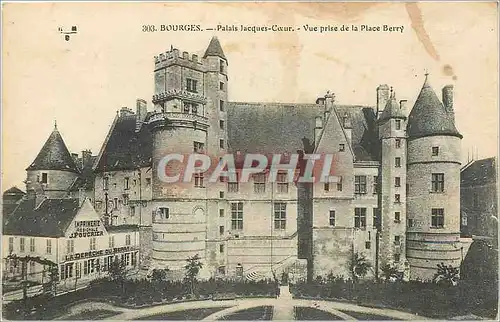 Cartes postales Bourges palais Jacques Coeur Vue prise de la place Berry