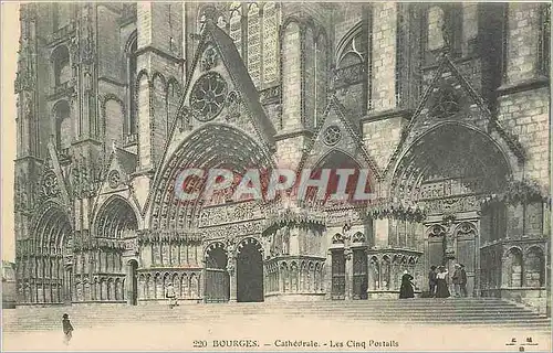 Ansichtskarte AK Bourges Cathedrale les cinq Portails