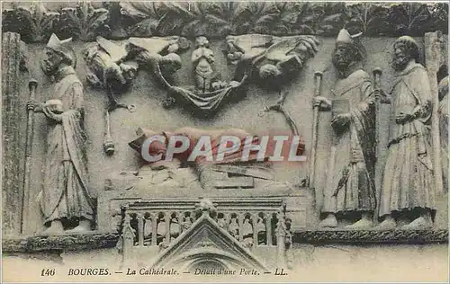 Cartes postales Bourges Cathedrale details d'une porte LL