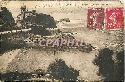 Cartes postales Biarritz vue vers le chateau Basque