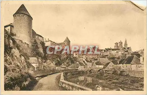 Ansichtskarte AK Semur le Donjon et l'Egise Notre Dame