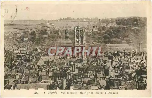 Ansichtskarte AK Dieppe vue geneale quartier de l'Eglise St jacques