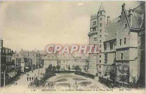 Cartes postales Bourges Le chateau Jcques Coeur et la place Berry