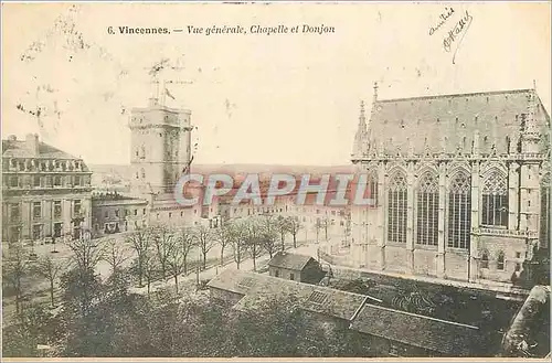 Cartes postales Vincennes vue generale chaplle et Donjon