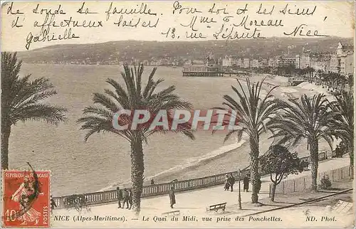 Cartes postales Nice alpes Maritimes quai du midi  vue prise des Ponchettes