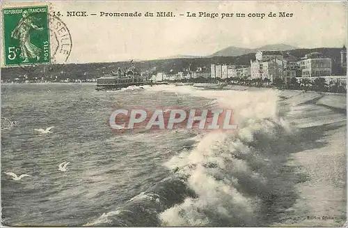 Ansichtskarte AK Nice promenade du midi la plage par un coup de mer