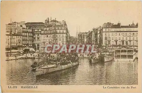 Cartes postales Marseille la canebiere vue du Port Bateau