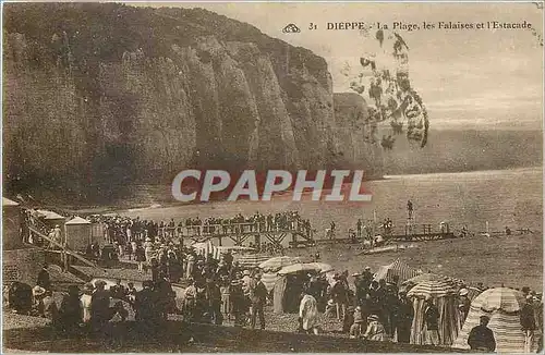 Cartes postales Dieppe la plade les Falaises et l'Estacade