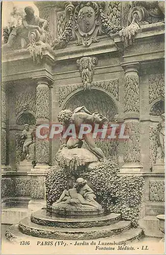 Cartes postales Paris Vie jardin luxembourg Fontaine Mediels LL