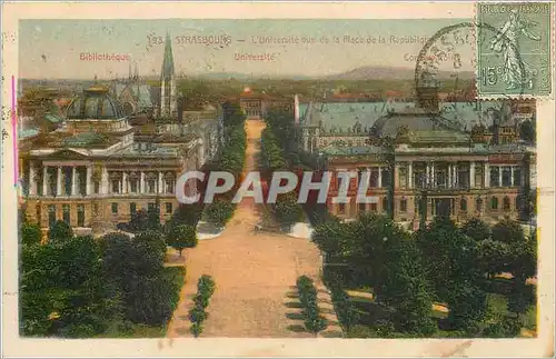 Cartes postales Strasbourg l'Universite vue de la place de la Republique