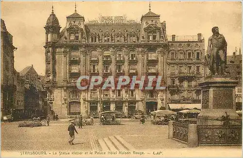 Cartes postales Strasbourg la statue Kleber et la palace Hotel Rouge CAP