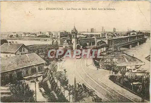 Cartes postales StrasbourgLes ponts du Rhin et Kehl dans le lointain