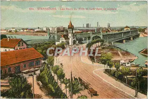 Cartes postales StrasbourgLes ponts du Rhin et Kehl dans le lointain