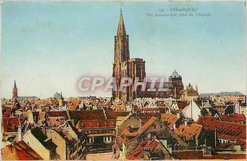 Cartes postales Strasbourg vue panoramique prise de l'Hopitale