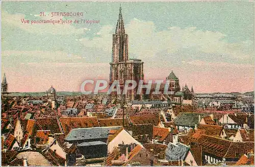 Cartes postales Strasbourg vue panoramique prise de l'Hopitale