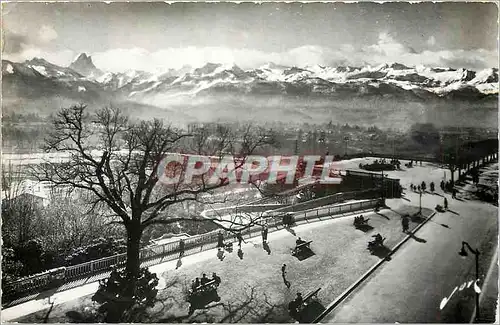 Moderne Karte Pau BP La chaine des Pyrenees et le Pic de Midi d'Ossau