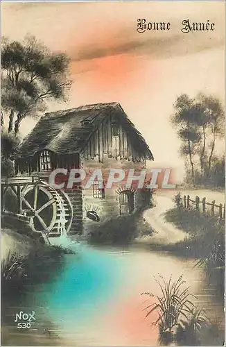 Cartes postales Bonne Annee Moulin