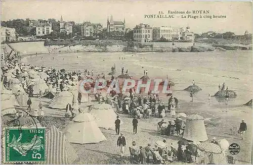 Ansichtskarte AK Environs de Royan Pontaillac la plage a cinq heures