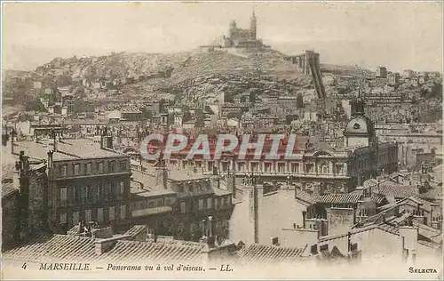 Cartes postales Marseille pnorama vu a vol d'oiseau LL