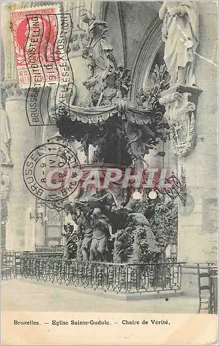Cartes postales Bruxelles Eglise Sainte Gudule Chaire de verite