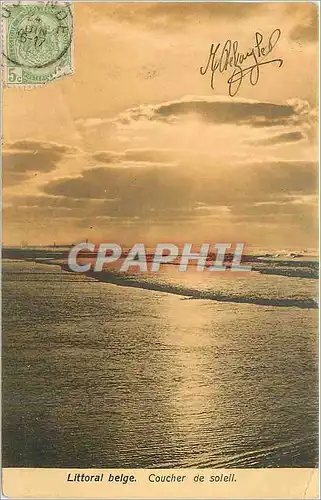Cartes postales Littoral belge Coucher de soleil