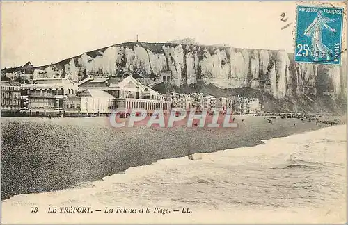 Cartes postales Le treport les falaises et la plage LL