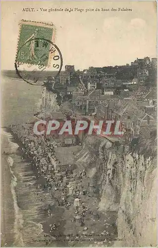 Ansichtskarte AK Ault vue generale de la plage prise du haut des falaises