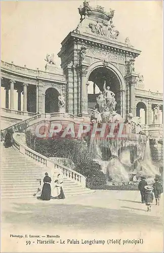 Cartes postales Marseille le palais Longchamps motis principal