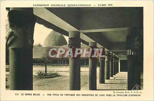 Cartes postales Le congo belge vue prise du portique des industries de luxe vers le pavillon d' honneur Expositi