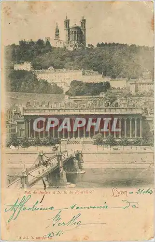 Cartes postales palais de justice et ND de Fourviere
