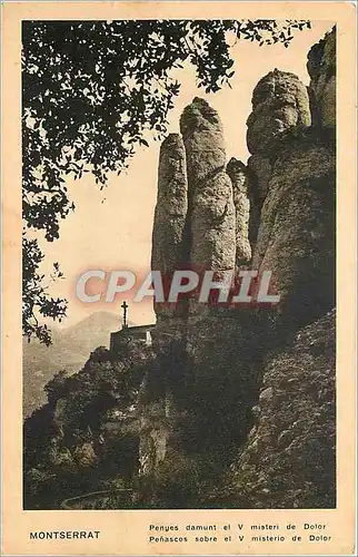 Cartes postales Montserrat Penyes damunt el V misteri de Dolor