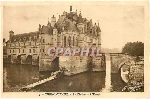 Cartes postales Chenonceaux Le Chateau L'Entree