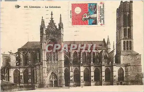 Cartes postales Limoges La Cathedrale Vignette Tuberculose