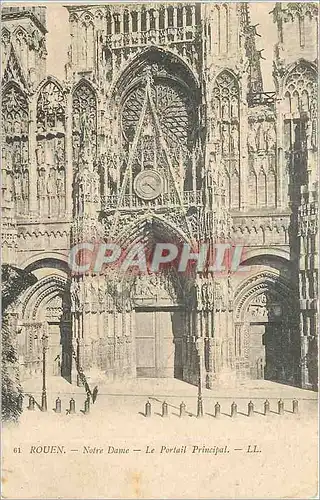 Cartes postales Rouen Notre Dame Le Portail Principal