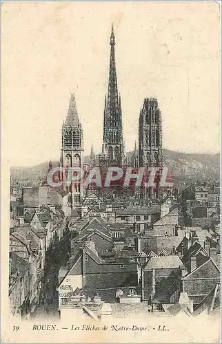 Cartes postales Rouen Les Fleches de Notre Dame