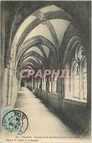Cartes postales Dauphine Couvent de la Grande Chartreuse Le Cloitre