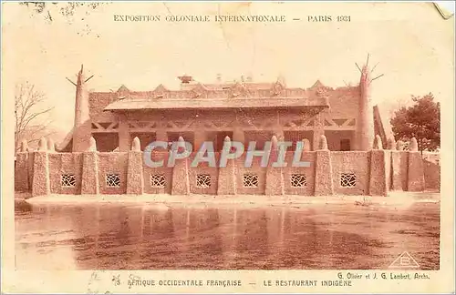 Cartes postales Afrique Occidentale Francaise Le Restaurant Indigene Exposition coloniale internationale 1931