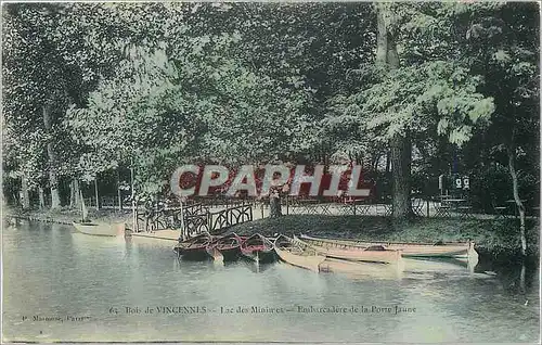 Ansichtskarte AK Bois de Vincennes Lac des Minires Embarcadere de la Porte Jaune