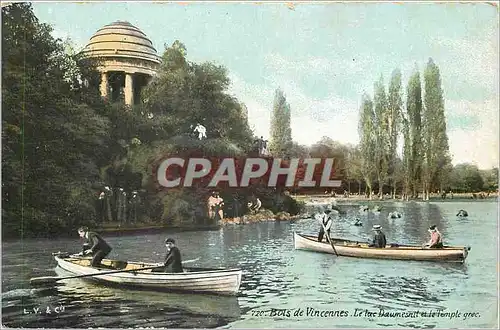 Cartes postales Bois de Vincennes Le Lac Daumesnil et le Temple grec