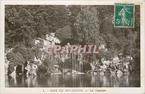 Cartes postales Bois de Boulogne La Cascade