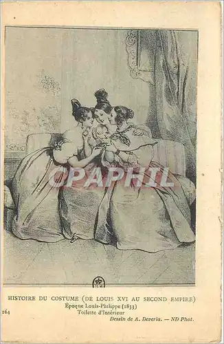 Cartes postales Histoire du Costume Epoque Louis Philippe Toilette d'Interieur