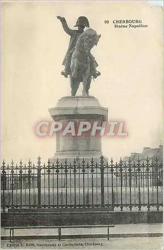 Cartes postales Cherbourg Statue Napoleon 1er
