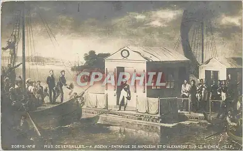 Cartes postales Mus de Versailles A Roehn Entrevue de Napoleon et d'Alexandre sur le Niemen