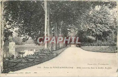 Ansichtskarte AK Palais de Fontainebleau Allee couverte dans le Jardin Anglais