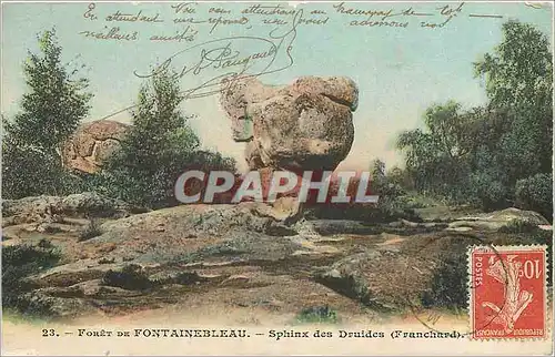 Cartes postales Foret de Fontainebleau Sphinx des Druides Franchard