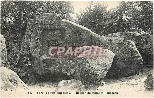 Cartes postales Foret de Fontainebleau Rocher de Millet et Rousseau